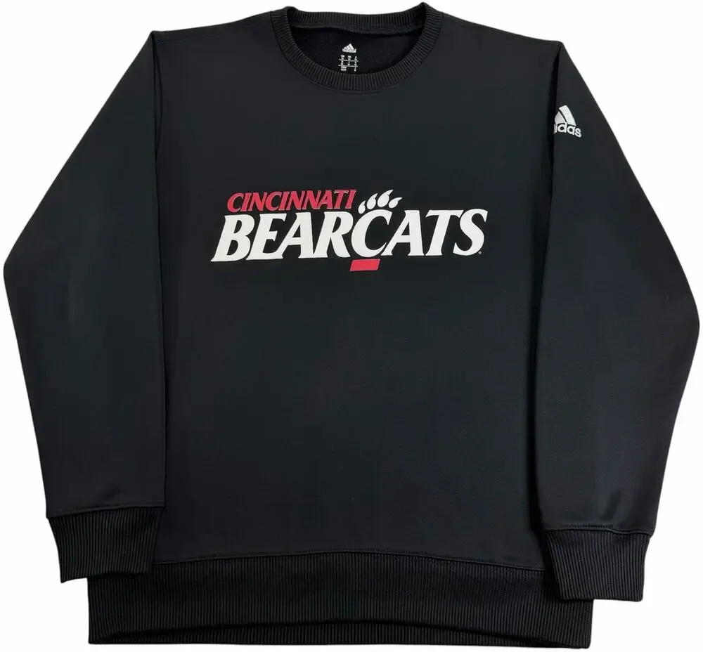 Cincinnati Bearcats Sweatshirt Men's Medium Black Adidas Pullover Crewneck